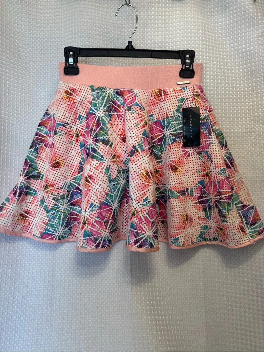Sean John Pink Floral Mesh Skirt